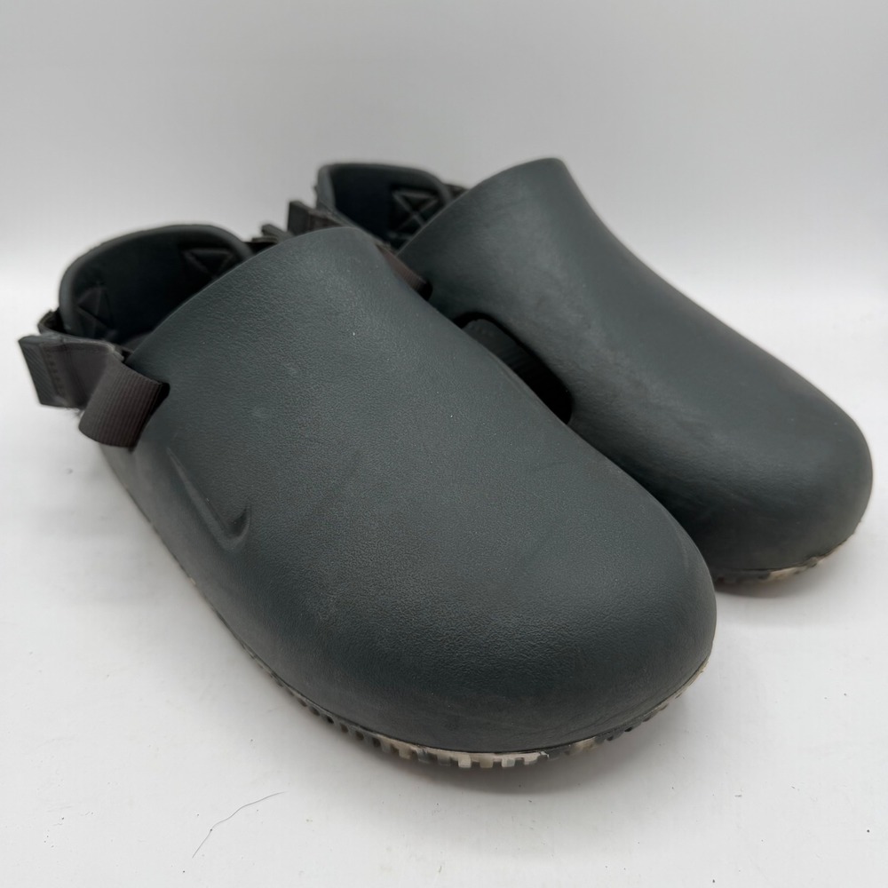 Nike Mules Mens 9 Calm Mule Black Camo Sole Adjustable Strap EUC